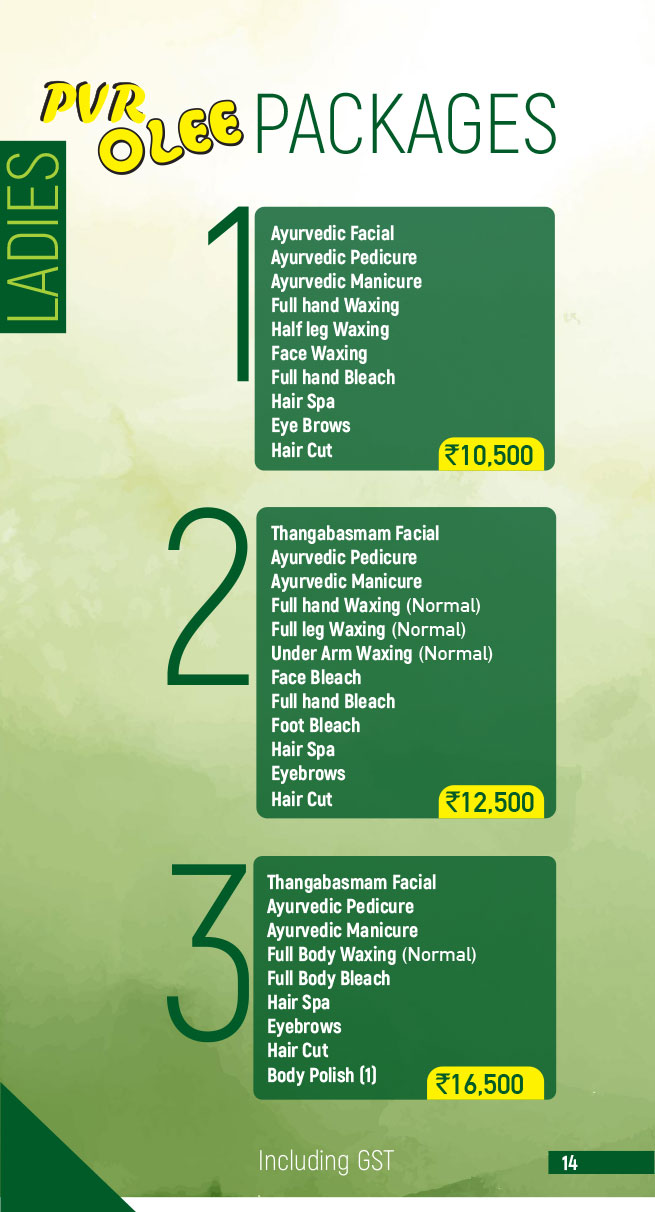 PVR Menu Card