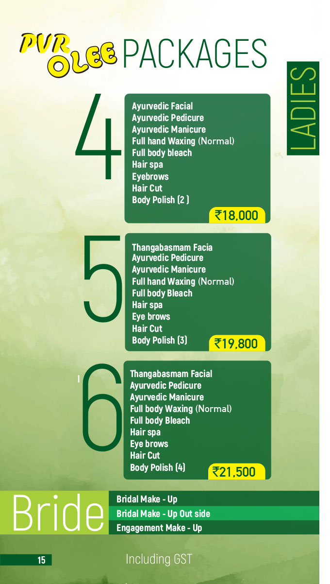 PVR Menu Card