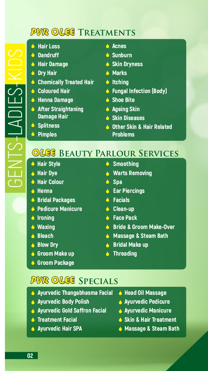 PVR Menu Card