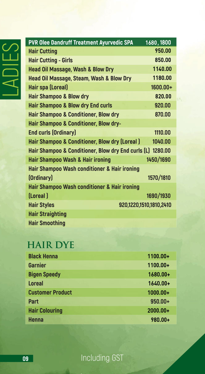 PVR Menu Card